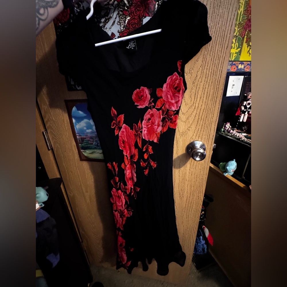 Goth Floral Rose Dress
